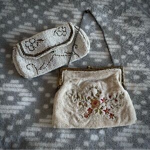 Set of TWO VINTAGE BEADED PURSES for collectors, artists, antique presentations